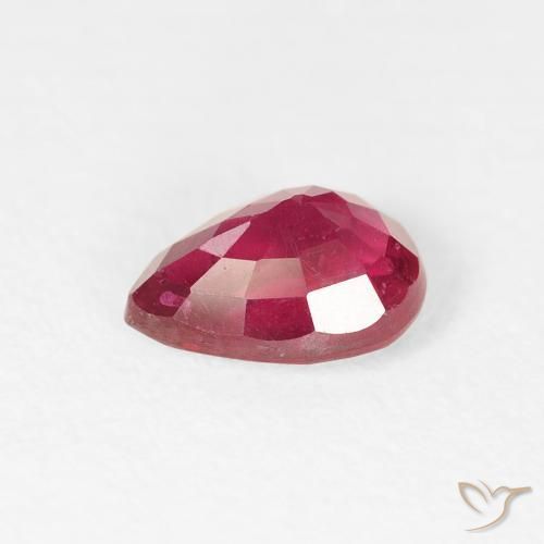 Rubi vermelho médio Natural 1.02ct, Formato de pêra, VS-SI