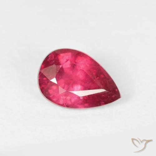 Rubi Carmesim Profundo Natural 0.94ct, Formato de pêra, VS-SI