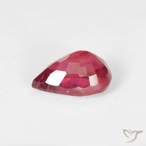 Rubi Carmesim Profundo Natural 0.94ct, Formato de pêra, VS-SI