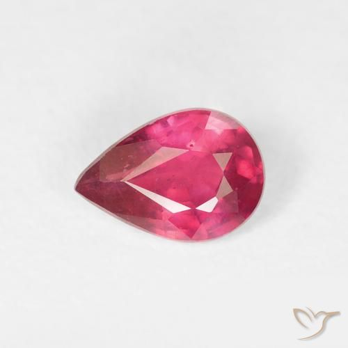 0.79ct Natural rosa avermelhado Rubi, Formato de pêra, VS-SI