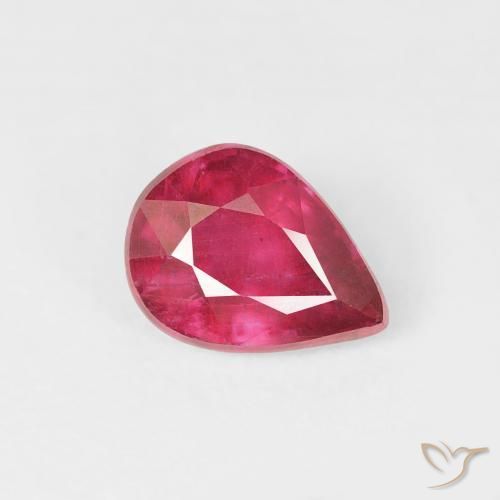 Rubi vermelho médio Natural 1.04ct, Formato de pêra, VS-SI