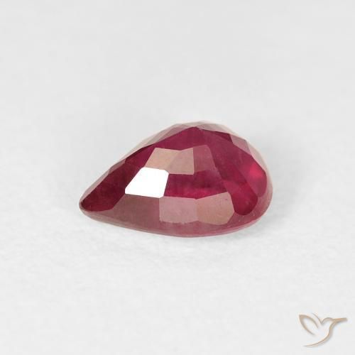 Rubi vermelho médio Natural 1.04ct, Formato de pêra, VS-SI