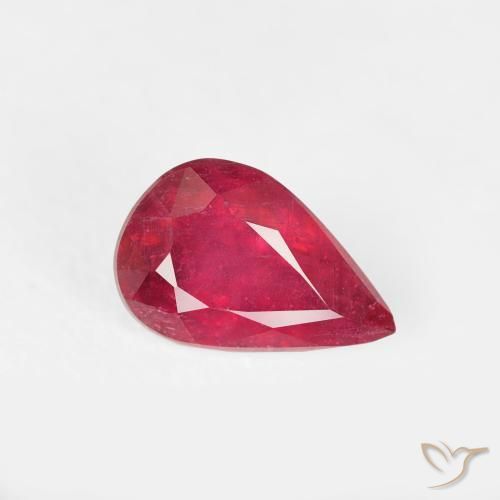 Rubi Jam Red Natural 0.82ct, Formato de pêra, VS-SI