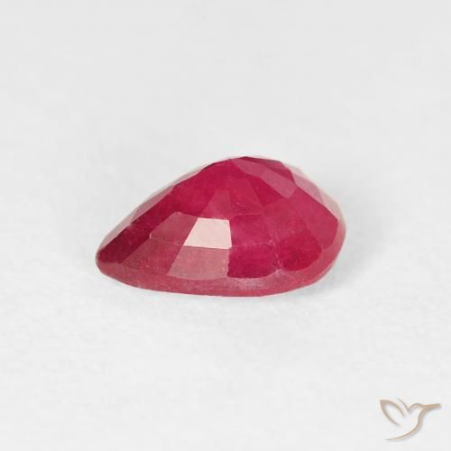 Rubi rosa avermelhado Natural 0.91ct, Formato de pêra, VS-SI