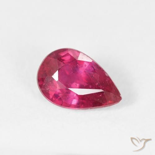 Rubi Luz vermelha Natural 0.70ct, Formato de pêra, VS-SI