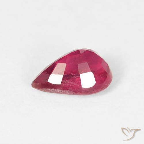 Rubi Luz vermelha Natural 0.70ct, Formato de pêra, VS-SI