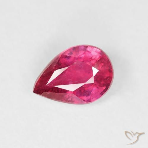 0.49ct Natural Luz vermelha Rubi, Formato de pêra, VS-SI