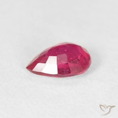 Rubi Luz vermelha Natural 0.49ct, Formato de pêra, VS-SI