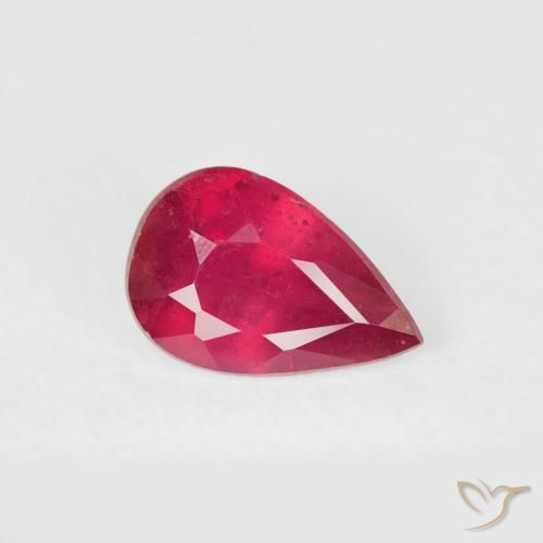 0.52ct Natural Carmesim Profundo Rubi, Formato de pêra, VS-SI