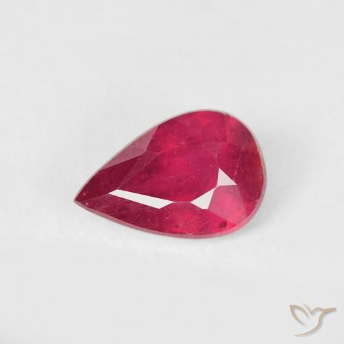 Rubi Carmesim Profundo Natural 0.52ct, Formato de pêra, VS-SI