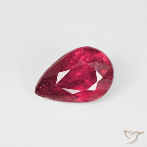 0.51ct Natural Carmesim Profundo Rubi, Formato de pêra, VS-SI