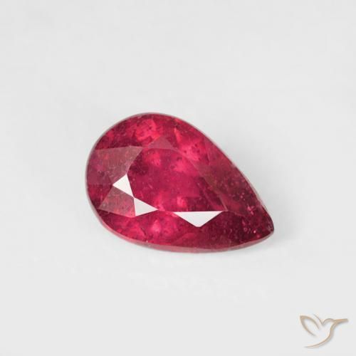 Rubi Carmesim Profundo Natural 0.51ct, Formato de pêra, VS-SI