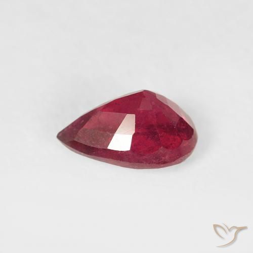 Rubi Carmesim Profundo Natural 0.51ct, Formato de pêra, VS-SI