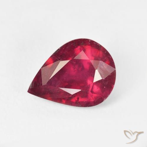 2.52ct Natural Vermelho rosado Rubi, Formato de pêra, VS