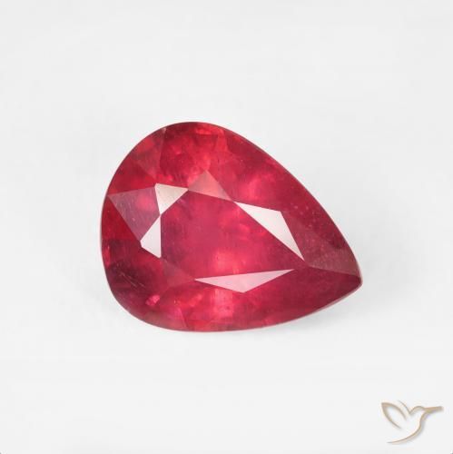 Rubi vermelho médio Natural 2.55ct, Formato de pêra, VS