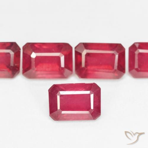 1.57ct vermelho médio Rubi, Corte Esmeralda, VS