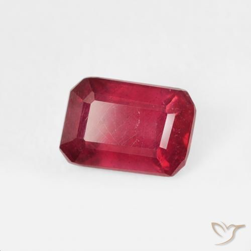 Rubi Carmesim Profundo Natural 0.84ct, Corte Octógono / Esmeralda, VS