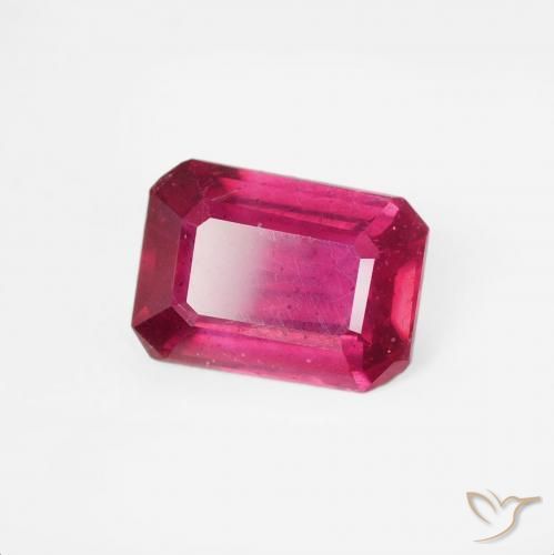 Rubi Luz vermelha Natural 1.16ct, Corte Octógono / Esmeralda, VS
