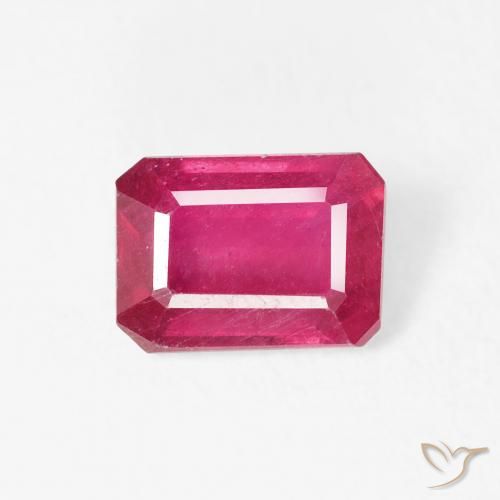 1.24ct Natural rosa avermelhado Rubi, Corte Esmeralda, VS