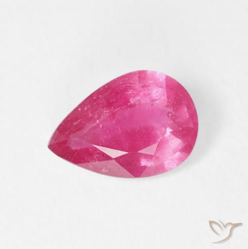 1.24ct Natural Vermelho rosado Rubi, Formato de pêra, VS