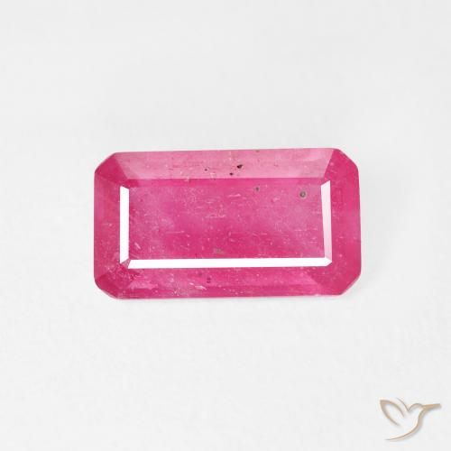 2.69ct Natural Vermelho rosado Rubi, Corte Esmeralda, VS