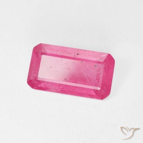 Rubi Vermelho rosado Natural 2.69ct, Corte Octógono / Esmeralda, VS