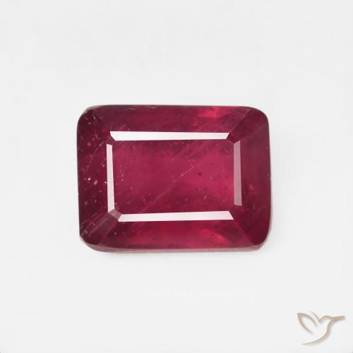 2.82ct Natural Sangue vermelho Rubi, Corte Esmeralda, VS