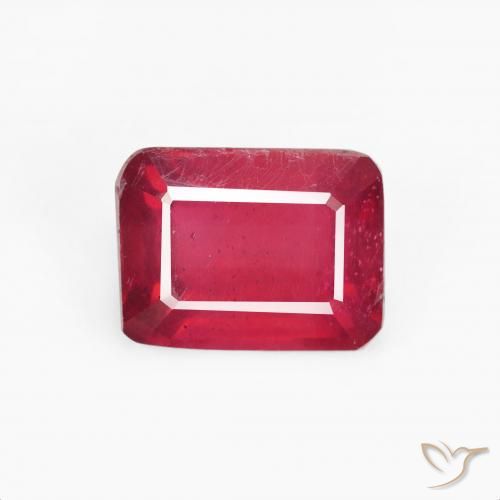 3.83ct Natural Jam Red Rubi, Corte Esmeralda, VS