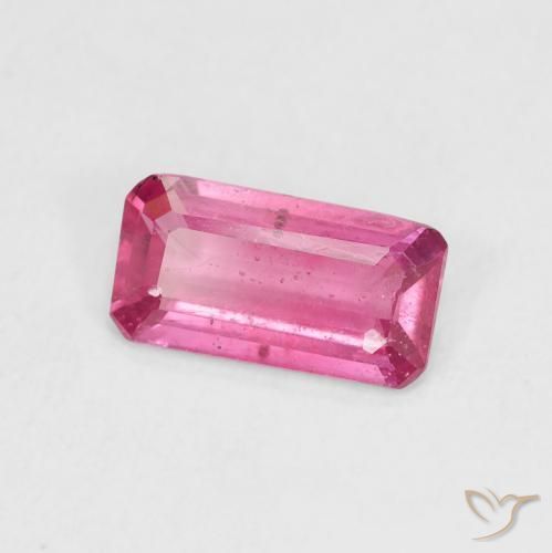 Rubi Rosa quente Natural 1.24ct, Corte Octógono / Esmeralda, VS-SI