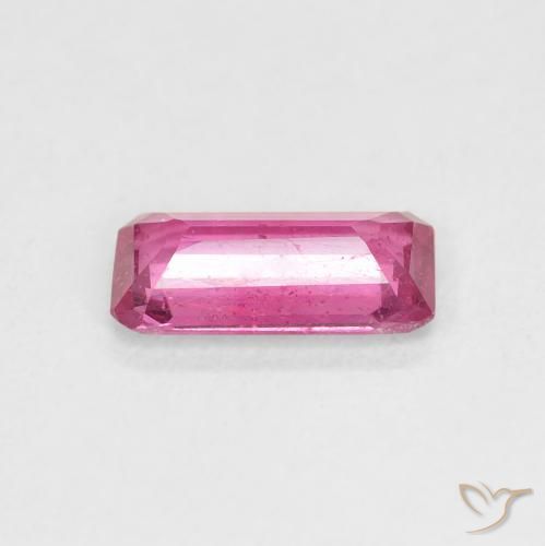 Rubi Rosa quente Natural 1.24ct, Corte Octógono / Esmeralda, VS-SI