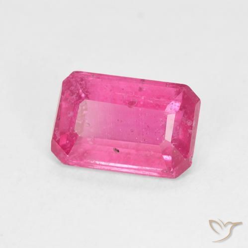 Rubi Rosa quente Natural 2.28ct, Corte Octógono / Esmeralda, VS-SI
