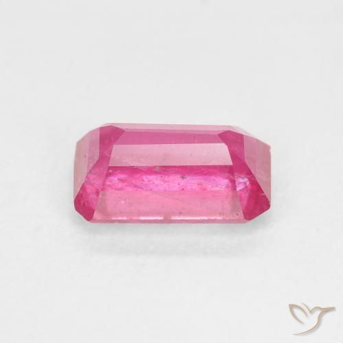 Rubi Rosa quente Natural 2.28ct, Corte Octógono / Esmeralda, VS-SI