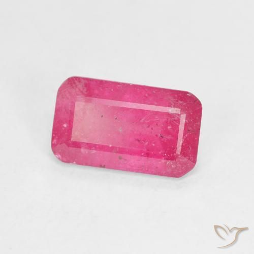 Rubi Rosa quente Natural 2.49ct, Corte Octógono / Esmeralda, VS-SI