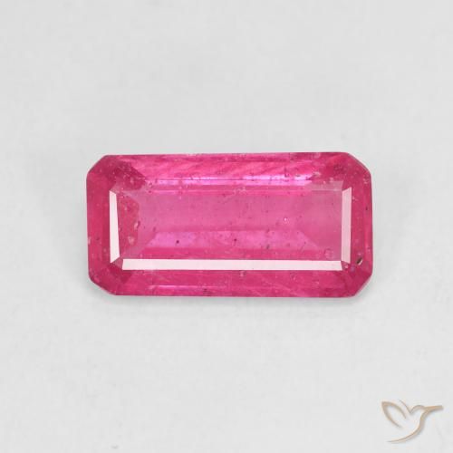 2.95ct Natural Rosa quente Rubi, Corte Esmeralda, VS-SI