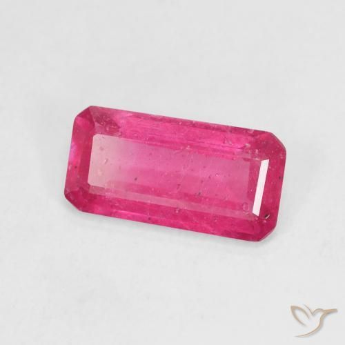 Rubi Rosa quente Natural 2.95ct, Corte Octógono / Esmeralda, VS-SI