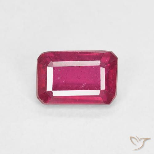 0.82ct Natural Rosa quente Rubi, Corte Esmeralda, VS-SI