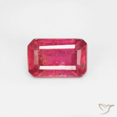 0.71ct Natural rosa médio Rubi, Corte Esmeralda, VS-SI