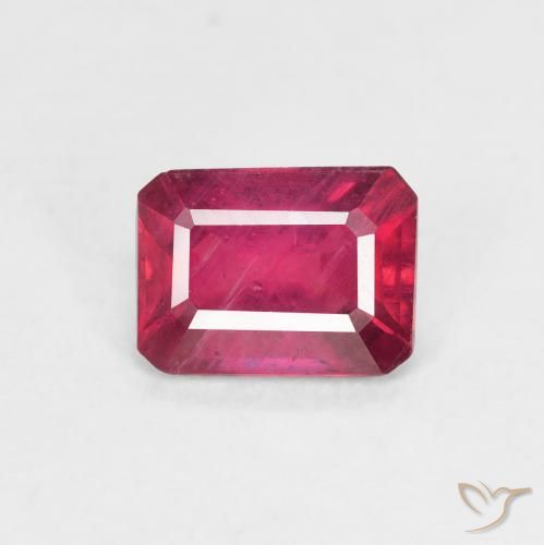 1.34ct Natural Rosa quente Rubi, Corte Esmeralda, VS-SI