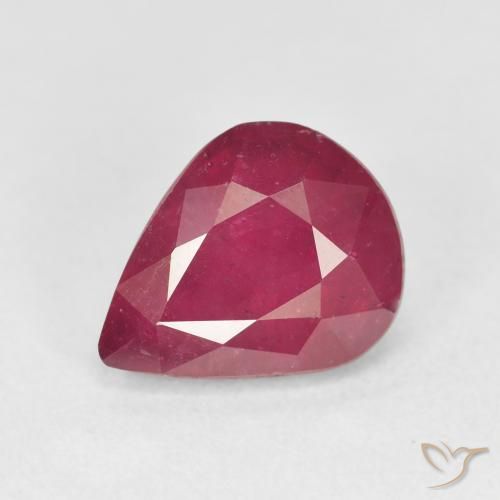 4.12ct Natural Vermelho rosado Rubi, Formato de pêra, VS