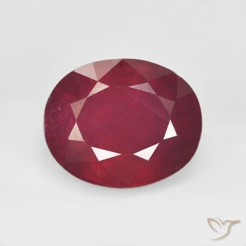 6.82ct Natural Vermelho escuro Rubi, oval, VS