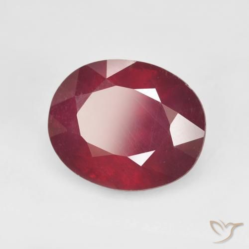 Rubi Vermelho escuro Natural 6.82ct, oval, VS