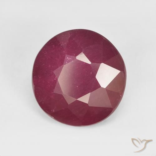 Rubi Vinho vermelho Natural 5.71ct, Redondo, VS