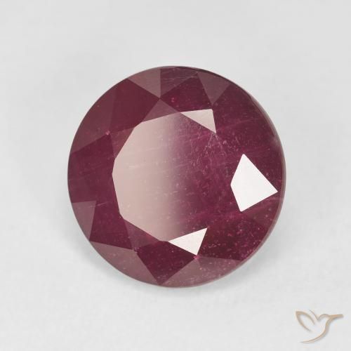 Rubi Vinho vermelho Natural 6.24ct, Redondo, VS