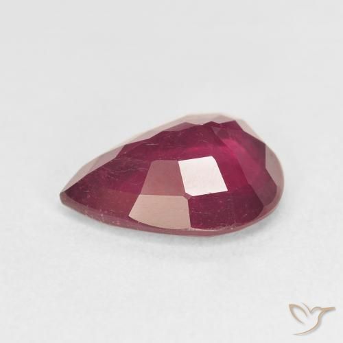 Rubi Vermelho escuro Natural 4.11ct, Formato de pêra, VS