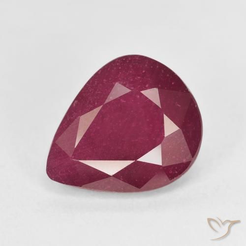 6.51ct Natural Vermelho escuro Rubi, Formato de pêra, VS