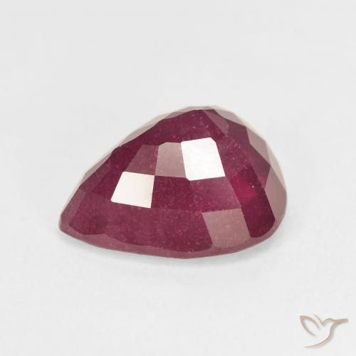 Rubi Vermelho escuro Natural 6.51ct, Formato de pêra, VS