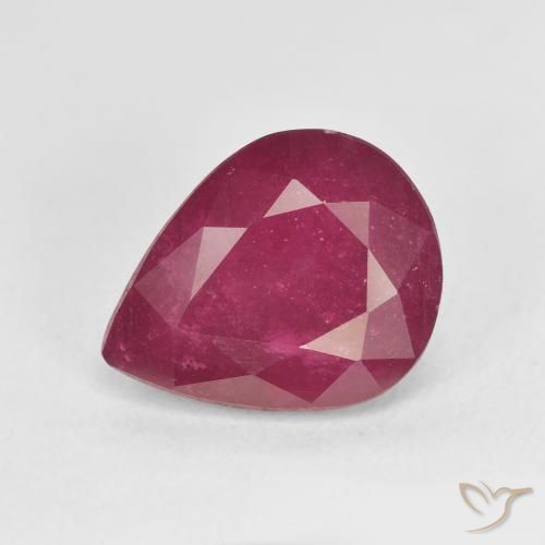 5.86ct Natural Vermelho rosado Rubi, Formato de pêra, VS