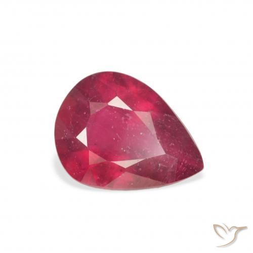 2.65ct Natural Jam Red Rubi, Formato de pêra, VS