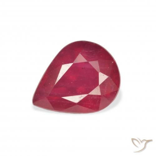 2.76ct Natural Jam Red Rubi, Formato de pêra, VS