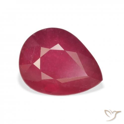 Rubi vermelho médio Natural 4.56ct, Formato de pêra, VS